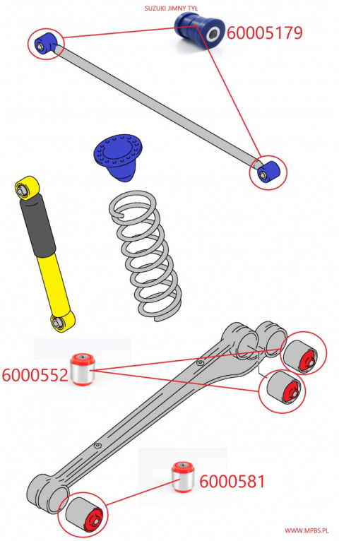 Zestaw tulei zawieszenia - MPBS 6000501-PZ