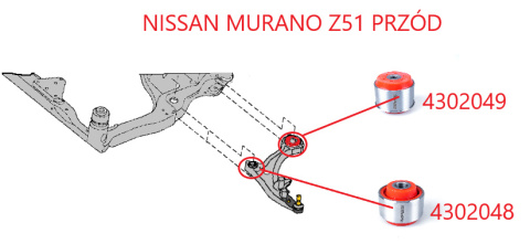 Tuleja wahacza przedniego ( tylna ) - MPBS: 4302049