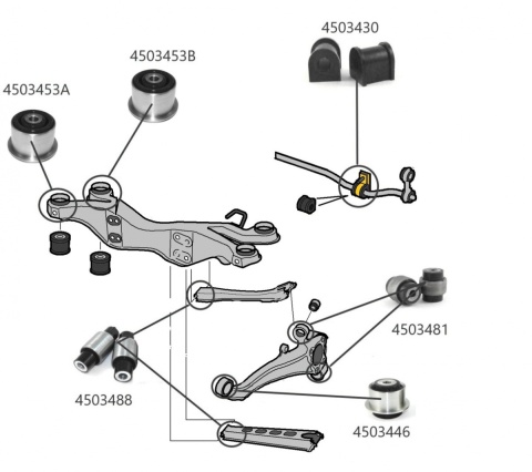 Tuleje wahacza tylnego wzdłużnego (przednia) - MPBS COMFORT SERIES: 4503446