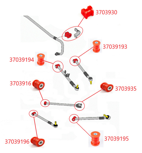 Zestaw tulei zawieszenia - MPBS: 3703901