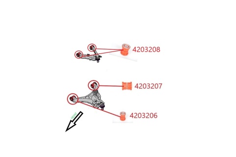 Tuleja wahacza przedniego, dolnego - przednia - MPBS: 4203206
