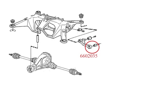 Tuleja zwrotnicy tylnej - MPBS: 6602035