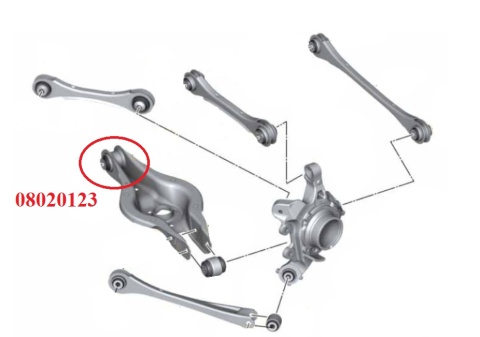 Tuleja wahacza tylnego, dolnego (wewnętrzna) - MPBS: 08020123