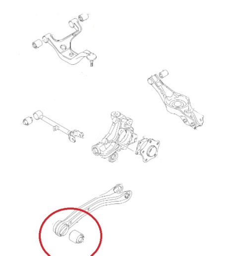 Tuleja wahacza tylnego, wzdłużnego MPBS: 6002116