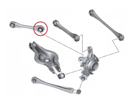 Tuleja górna zwrotnicy tylnej (wahacz przedni) - MPBS: 08052124