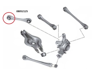 Tuleja wahacza tylnego, górnego (wahacz przedni) - MPBS: 08052125