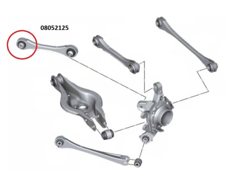 Tuleja wahacza tylnego, górnego (wahacz przedni) - MPBS: 08052125